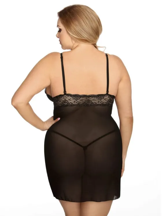 Anais Valencia Chemise XXL+ - Black