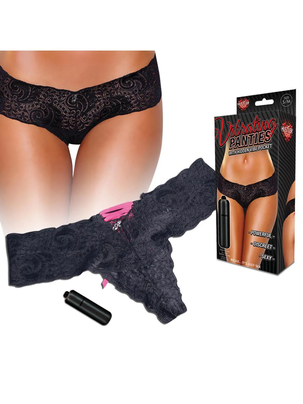 Hustler | Vibrating Panties | S/M : Black